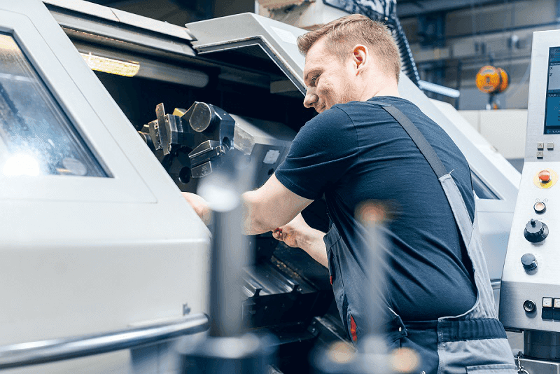 man working in machine
